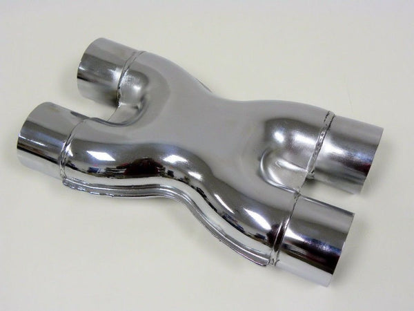 UNIVERSAL  X PIPE STAINLESS STEEL CUSTOM EXHAUST CROSSOVER 2.5" INCH CHROME