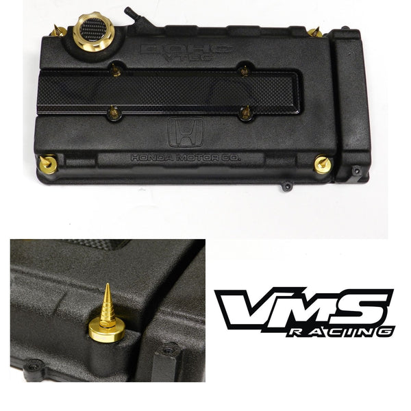 HONDA/ACURA ENGINE DRESS UP KIT B16 B18 VTEC CARBON FIBER LOOK VALVE COVER INSERT WASHER SEAL SPIRAL SPIKE NUT KIT