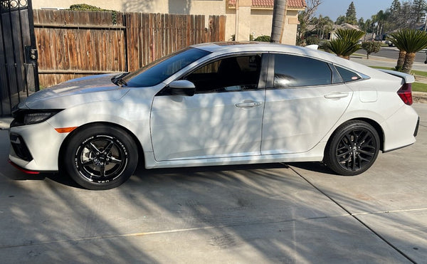 thumbnail image 2 of 2X VMS Racing V Star Drag Wheels – 15x8, 4x100/4x108, +20 Offset, Black With Machined Face, Center Caps Included 2 of 5
