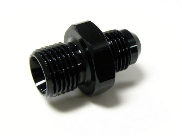 6AN MALE FLARE TO 16X1.5 MM METRIC STRAIGHT FITTING ALUMINUM ADAPTER FOR HONDA D & B SERIES FUEL RAILS AVILABLE IN BLUE OR BLACK // PART # 	FT1615