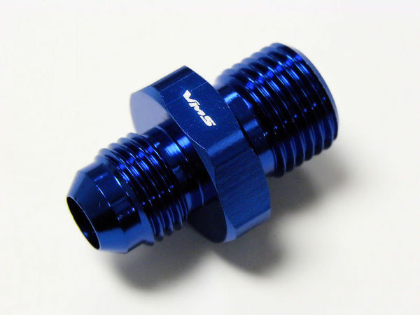 6AN MALE FLARE TO 16X1.5 MM METRIC STRAIGHT FITTING ALUMINUM ADAPTER FOR HONDA D & B SERIES FUEL RAILS AVILABLE IN BLUE OR BLACK // PART # 	FT1615