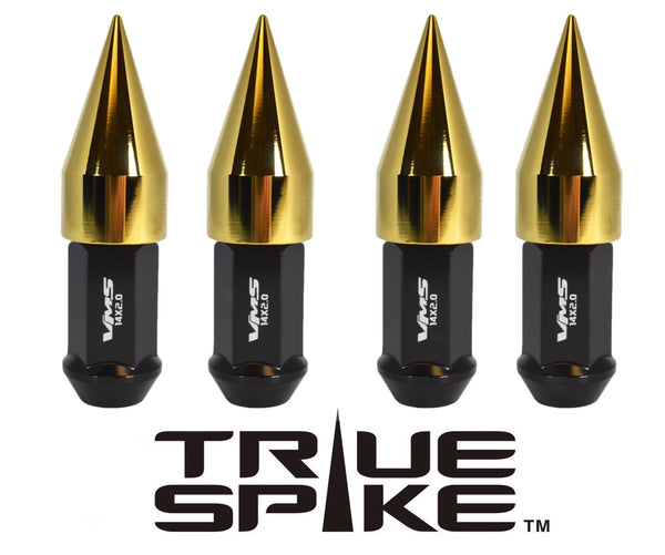 12X1.5 MM 89MM LONG EXTENDED 2ND DESIGN SPIKE (25MM DIAMETER) STEEL LUG NUTS ANODIZED ALUMINUM CAPS // 25MM CAP DIAMETER 51MM CAP LENGTH PART NUMBER LGC021