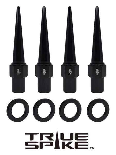 7/16-20 92MM LONG .800 SHANK LUG NUT CNC MACHINED FORGED STEEL WITH ANODIZED ALUMINUM SPIKE CAP // CAP: 16MM DIAMETER 73MM HEIGHT PART # LGC002