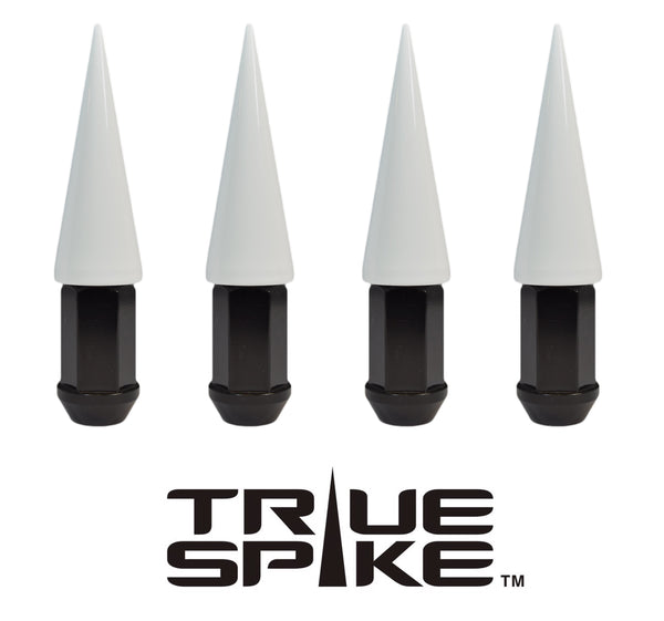 1/2-20 89MM LONG CNC MACHINED FORGED STEEL EXTENDED SPIKE (25MM DIAMETER) LUG NUTS ANODIZED ALUMINUM CAPS 46-17 JEEP CJ, TJ, WRANGLER 79-14 FORD MUSTANG // 25MM CAP DIAMETER 51MM CAP LENGTH PART NUMBER LGC020