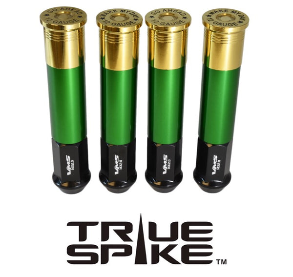 14X1.5 MM 127MM LONG SHOTGUN SHELL FORGED STEEL "GO AHEAD MAKE MY DAY" LUG NUTS WITH ANODIZED ALUMINUM CAP 00- UP CHEVROLET SILVERADO TAHOE GMC SIERRA 12-UP DODGE RAM 15-UP F150 // CAP: 20MM DIAMETER 76MM HEIGHT PART # LGC039/40/41/42