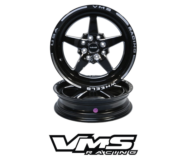 FRONT and REAR DRAG RACE V-STAR 4 LUG WHEEL SET 15x8 & 15X3.5 4X100/4X114.3 GREAT FOR HONDA CIVIC CRX ACURA INTEGRA // PART # VWST002 VWST003