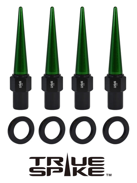 7/16-20 92MM LONG .800 SHANK LUG NUT CNC MACHINED FORGED STEEL WITH ANODIZED ALUMINUM SPIKE CAP // CAP: 16MM DIAMETER 73MM HEIGHT PART # LGC002