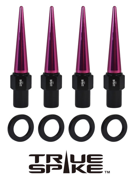 7/16-20 92MM LONG .800 SHANK LUG NUT CNC MACHINED FORGED STEEL WITH ANODIZED ALUMINUM SPIKE CAP // CAP: 16MM DIAMETER 73MM HEIGHT PART # LGC002