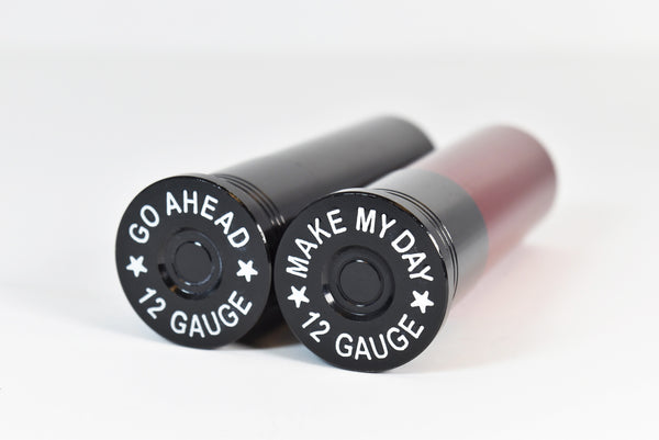 9/16-18 127MM LONG SHOTGUN SHELL FORGED STEEL "GO AHEAD MAKE MY DAY" LUG NUTS WITH ANODIZED ALUMINUM CAP 65-87 CHEVROLET (8 LUG) C20 C30 K20 K30  GMC 02-11 DODGE RAM 80-98 FORD F250 F350 // CAP: 20MM DIAMETER 76MM HEIGHT PART # LGC039/40/41/42