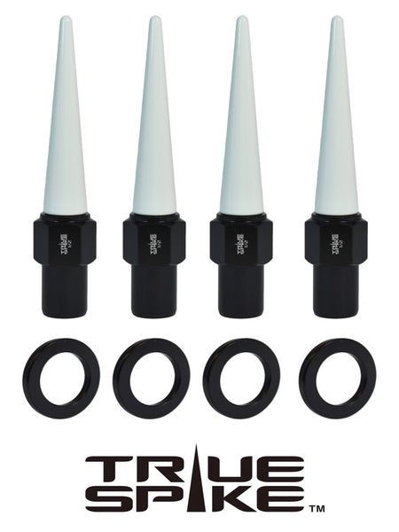 7/16-20 92MM LONG .800 SHANK LUG NUT CNC MACHINED FORGED STEEL WITH ANODIZED ALUMINUM SPIKE CAP // CAP: 16MM DIAMETER 73MM HEIGHT PART # LGC002