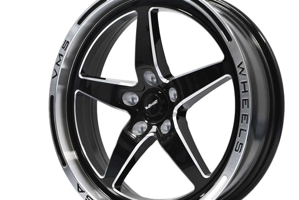 STREET DRAG RACE V-STAR FRONT WHEEL 18X5 5X120 -25 OFFSET FOR 10-23 CHEVROLET CAMARO SS & V6 GEN 5 & 6, 08-09 PONTIAC G8 GT, 14-17 CHEVY SS, 08-14 CADILLAC CTS-V, 06-13 CORVETTE Z06 & GS BLACK OR POLISHED // PART # VWST016, VWST030, VWST099