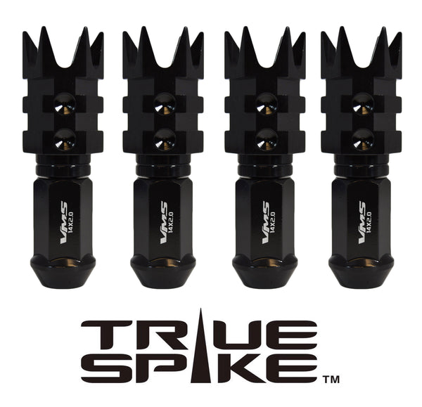 14X1.5 MM 101MM LONG SPIKE MUZZLE BRAKE FORGED STEEL LUG NUTS WITH ANODIZED ALUMINUM CAP 00- UP CHEVROLET SILVERADO TAHOE GMC SIERRA 12-UP DODGE RAM 15-UP F150 // CAP: 20MM DIAMETER 51MM HEIGHT PART # LGC053