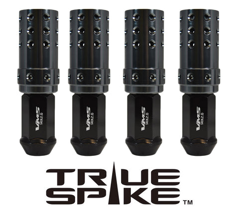 14x2.0 MM 101MM LONG MUZZLE BRAKE FORGED STEEL LUG NUTS WITH ANODIZED ALUMINUM CAP 04-14 FORD F150 RAPTOR TREMOR EXPEDITION // CAP: 25MM DIAMETER 51MM HEIGHT PART # LGC051