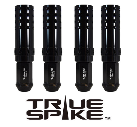 9/16-18 124MM LONG MUZZLE BRAKE FORGED STEEL LUG NUTS WITH ANODIZED ALUMINUM CAP 65-87 CHEVROLET (8 LUG) C20 C30 K20 K30  GMC 02-11 DODGE RAM 80-98 FORD F250 F350 // CAP: 25MM DIAMETER 73MM HEIGHT PART # LGC052