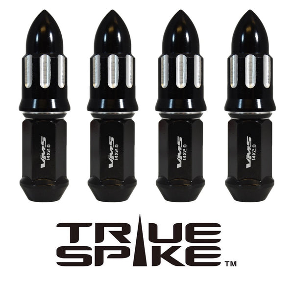 9/16-18 101MM LONG MACHINED BULLET FORGED STEEL LUG NUTS WITH ANODIZED ALUMINUM CAP 65-87 CHEVROLET (8 LUG) C20 C30 K20 K30  GMC 02-11 DODGE RAM 80-98 FORD F250 F350 // CAP: 25MM DIAMETER 51MM HEIGHT PART # LGC056
