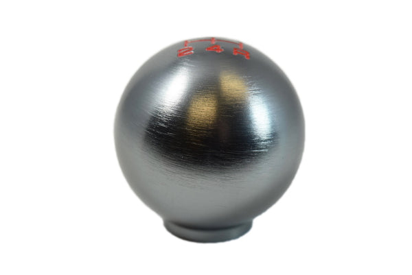 BILLET ALUMINUM ROUND BALL STYLE SHIFT KNOB 5 SPEED 2" DIAMETER COLORS: BLACK BLUE GREEN GUN METAL ORANGE PURPLE RED 10x1.5 10x1.25 & 12x1.25 MM