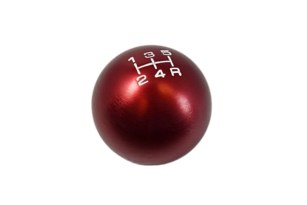 BILLET ALUMINUM ROUND BALL STYLE SHIFT KNOB 5 SPEED 2" DIAMETER COLORS: BLACK BLUE GREEN GUN METAL ORANGE PURPLE RED 10x1.5 10x1.25 & 12x1.25 MM