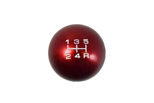 BILLET ALUMINUM ROUND BALL STYLE SHIFT KNOB 5 SPEED 2" DIAMETER COLORS: BLACK BLUE GREEN GUN METAL ORANGE PURPLE RED 10x1.5 10x1.25 & 12x1.25 MM