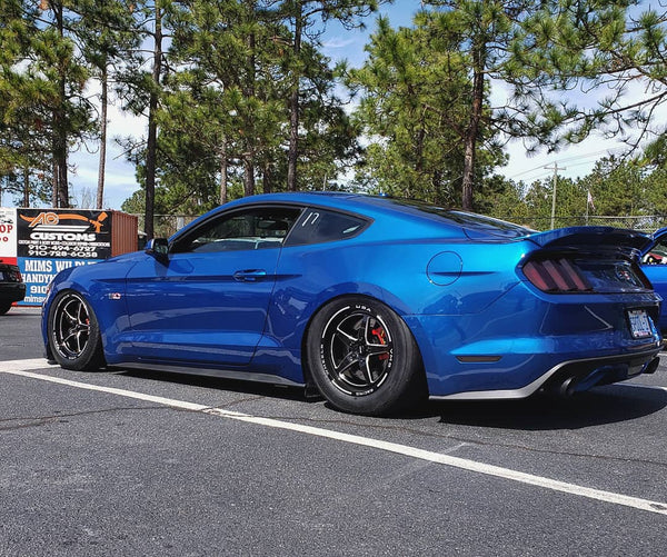 DRAG PACK STREET DRAG RACE V-STAR WHEELS 17x10 54 OFFSET & 18X5 5X114.3 -12 OFFSET FOR 05-14 S197 (NO BREMBO) 15-21 S550 FORD MUSTANG INCLUDING GT WITH PERFORMANCE PACKAGE BREMBO BRAKES BLACK or POLISHED // PART # VWST014 & VWST013 or VWST027 & VWST028