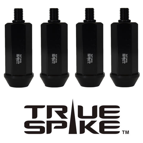 ATV/UTV TRUE SPIKE ACORN LUG NUTS CNC MACHINED FORGED STEEL 10x1.25 MM // PART # LG0948BK