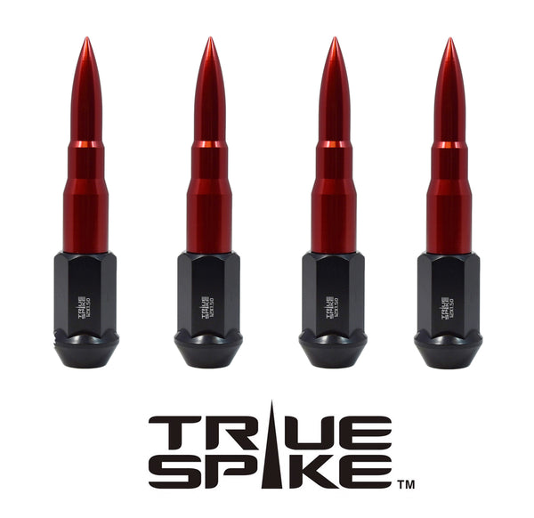 Set Of 4 Red Tapered Lug Nuts For ATV/UTV - 10x1.25 Thread, 17mm Hex, Fits ITP Wheels (Banshee)