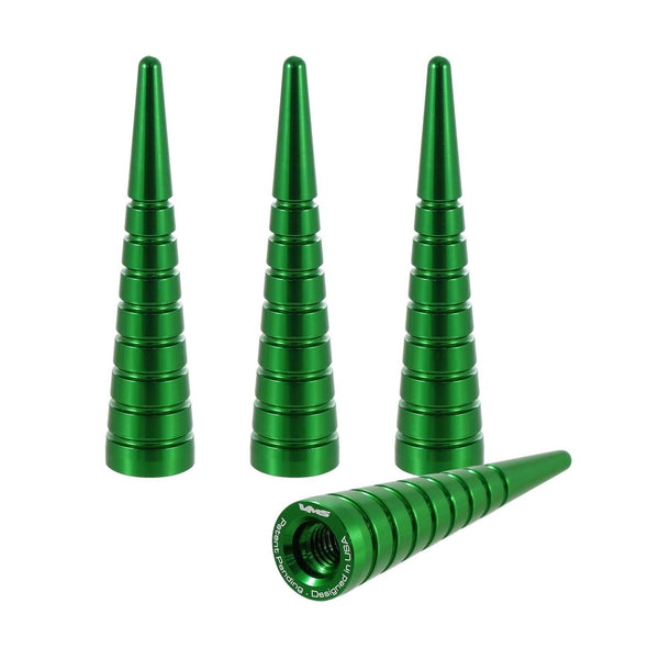 SPIKE SPIRAL CUTS LUG NUT CAPS CNC MACHINED BILLET ALUMINUM, MANY FINISHES TO CHOOSE FROM // DIAMETER: 16MM LENGTH: 73MM PART # LGC003