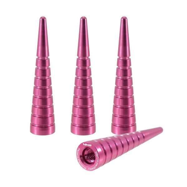 SPIKE SPIRAL CUTS LUG NUT CAPS CNC MACHINED BILLET ALUMINUM, MANY FINISHES TO CHOOSE FROM // DIAMETER: 16MM LENGTH: 73MM PART # LGC003