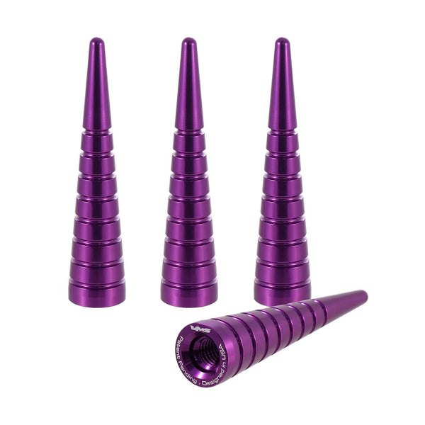 SPIKE SPIRAL CUTS LUG NUT CAPS CNC MACHINED BILLET ALUMINUM, MANY FINISHES TO CHOOSE FROM // DIAMETER: 16MM LENGTH: 73MM PART # LGC003