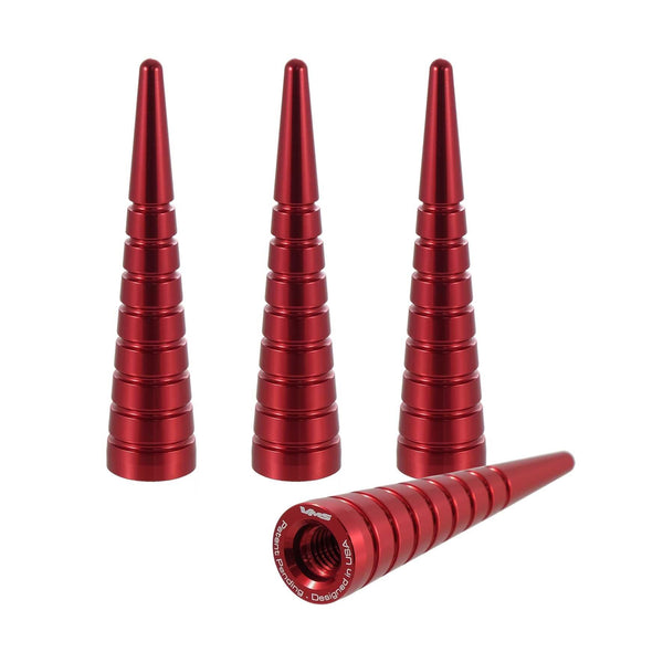 SPIKE SPIRAL CUTS LUG NUT CAPS CNC MACHINED BILLET ALUMINUM, MANY FINISHES TO CHOOSE FROM // DIAMETER: 16MM LENGTH: 73MM PART # LGC003