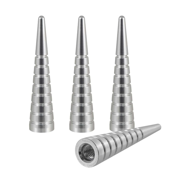 SPIKE SPIRAL CUTS LUG NUT CAPS CNC MACHINED BILLET ALUMINUM, MANY FINISHES TO CHOOSE FROM // DIAMETER: 16MM LENGTH: 73MM PART # LGC003