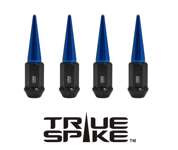 12x1.25 MM 89MM LONG CNC MACHINED FORGED STEEL EXTENDED LUG NUTS WITH ANODIZED ALUMINUM STANDARD SPIKE // 16MM CAP DIAMETER 51MM CAP LENGTH PART # LGC005