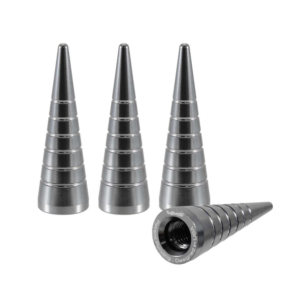 SPIRAL SPIKE LUG NUT CAPS CNC MACHINED BILLET ALUMINUM, MANY FINISHES TO CHOOSE FROM // DIAMETER: 16MM LENGTH: 51MM PART # LGC006