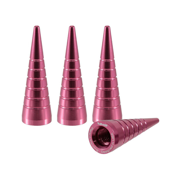 SPIRAL SPIKE LUG NUT CAPS CNC MACHINED BILLET ALUMINUM, MANY FINISHES TO CHOOSE FROM // DIAMETER: 16MM LENGTH: 51MM PART # LGC006