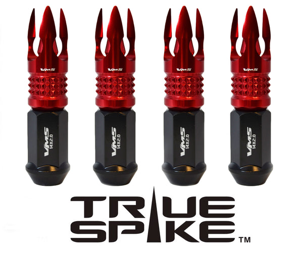 9/16-18 101MM LONG CNC MACHINED POSEIDON SPIKE LUG NUTS ANODIZED ALUMINUM TRUCK LENGTH CHEVROLET C20 C30 K20 K30  GMC DODGE RAM FORD F250 F350// 20MM CAP DIAMETER 51MM CAP LENGTH PART # LGC007