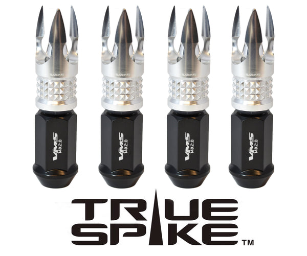 9/16-18 101MM LONG CNC MACHINED POSEIDON SPIKE LUG NUTS ANODIZED ALUMINUM TRUCK LENGTH CHEVROLET C20 C30 K20 K30  GMC DODGE RAM FORD F250 F350// 20MM CAP DIAMETER 51MM CAP LENGTH PART # LGC007
