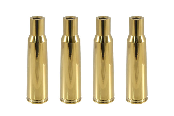 BULLET CASING 50 CAL CALIBER 5.5 INCHES LONG LUG NUT CAPS CNC MACHINED BILLET ALUMINUM, MANY FINISHES TO CHOOSE FROM (TIP SOLD SEPARATELY) // DIAMETER: 25MM LENGTH: 136MM PART # LGC008