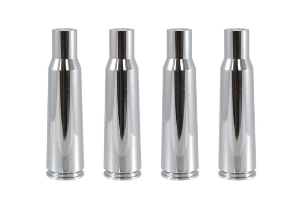 BULLET CASING 50 CAL CALIBER 5.5 INCHES LONG LUG NUT CAPS CNC MACHINED BILLET ALUMINUM, MANY FINISHES TO CHOOSE FROM (TIP SOLD SEPARATELY) // DIAMETER: 25MM LENGTH: 136MM PART # LGC008