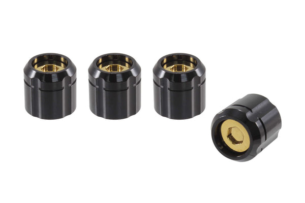 DUAL COLOR "TUNER STYLE" LUG NUT CAPS CNC MACHINED BILLET ALUMINUM, MANY FINISHES TO CHOOSE FROM // DIAMETER: 20MM LENGTH: 19MM PART # LGC012