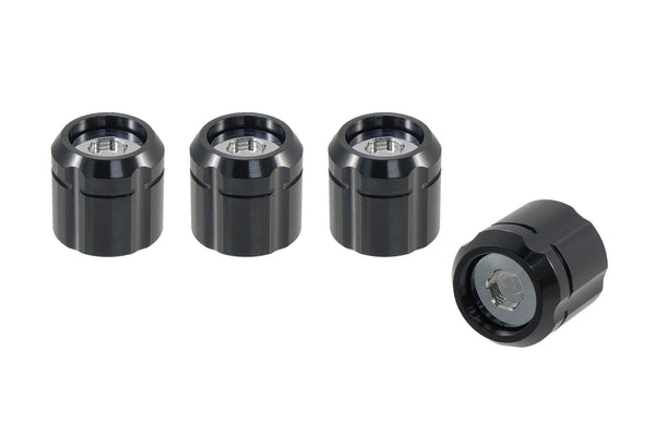 DUAL COLOR "TUNER STYLE" LUG NUT CAPS CNC MACHINED BILLET ALUMINUM, MANY FINISHES TO CHOOSE FROM // DIAMETER: 20MM LENGTH: 19MM PART # LGC012