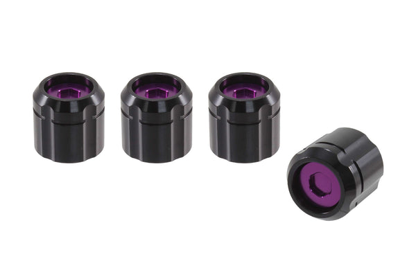 DUAL COLOR "TUNER STYLE" LUG NUT CAPS CNC MACHINED BILLET ALUMINUM, MANY FINISHES TO CHOOSE FROM // DIAMETER: 20MM LENGTH: 19MM PART # LGC012