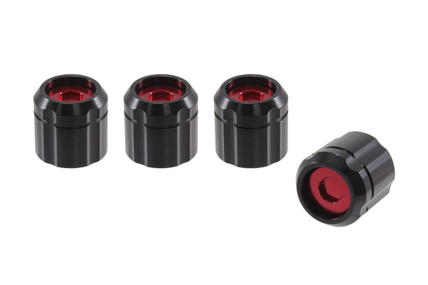 DUAL COLOR "TUNER STYLE" LUG NUT CAPS CNC MACHINED BILLET ALUMINUM, MANY FINISHES TO CHOOSE FROM // DIAMETER: 20MM LENGTH: 19MM PART # LGC012