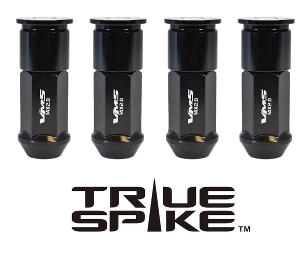 9/16-18 73 MM LONG FORGED STEEL "GO AHEAD MAKE MY DAY" LUG NUTS WITH ANODIZED ALUMINUM CAP 65-87 CHEVROLET (8 LUG) C20 C30 K20 K30 GMC 02-11 DODGE RAM 80-98 FORD F250 F350 // CAP: 20MM DIAMETER 22MM HEIGHT PART # LGC013 & LGC014