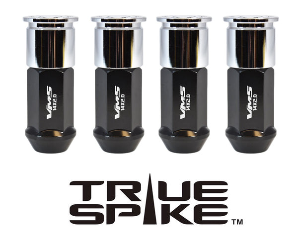 12X1.5 MM 62 MM LONG FORGED STEEL "GO AHEAD MAKE MY DAY" LUG NUTS WITH ANODIZED ALUMINUM CAP // CAP: 20MM DIAMETER 22MM HEIGHT PART # LGC013 & LGC014