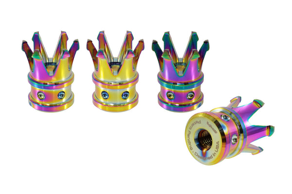 CROWN LUG NUT CAPS CNC MACHINED BILLET ALUMINUM, MANY FINISHES TO CHOOSE FROM // DIAMETER: 25MM LENGTH: 37MM PART # LGC016