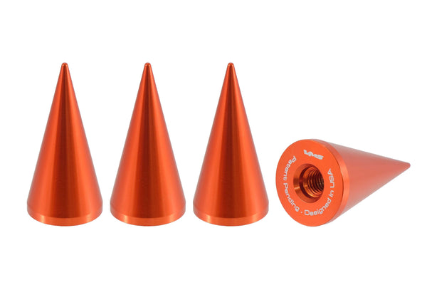 SPIKE LUG NUT CAPS CNC MACHINED BILLET ALUMINUM, MANY FINISHES TO CHOOSE FROM // DIAMETER: 25MM LENGTH: 51MM PART # LGC020