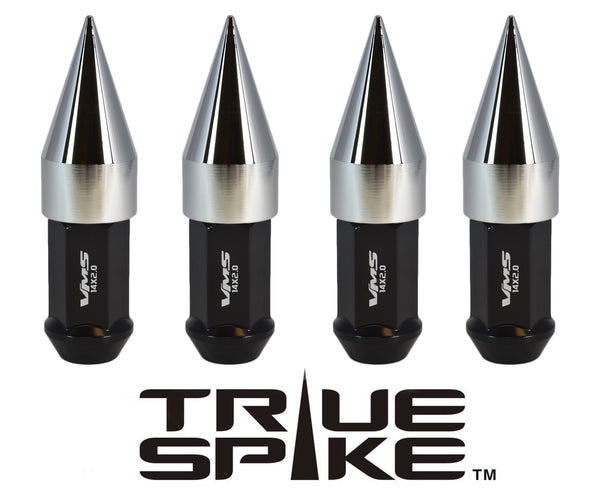 9/16-18 101MM LONG 2ND DESIGN SPIKE (25MM DIAMETER) STEEL LUG NUTS ANODIZED ALUMINUM CAPS TRUCK LENGTH 65-87 CHEVROLET (8 LUG) C20 C30 K20 K30 GMC 02-11 DODGE RAM 80-98 FORD F250 F350 // 25MM CAP DIAMETER 51MM CAP LENGTH PART # LGC021