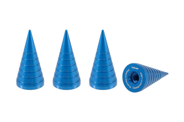 SPIKE SPIRAL CUTS LUG NUT CAPS CNC MACHINED BILLET ALUMINUM, MANY FINISHES TO CHOOSE FROM // DIAMETER: 25MM LENGTH: 51MM PART # LGC022