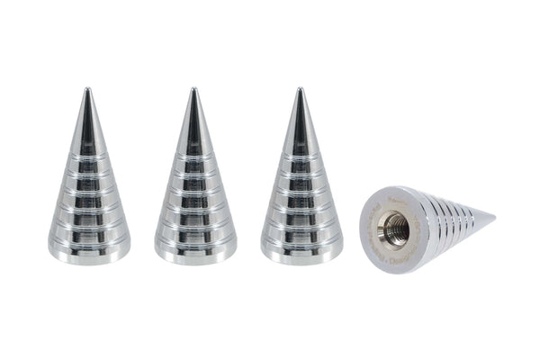SPIKE SPIRAL CUTS LUG NUT CAPS CNC MACHINED BILLET ALUMINUM, MANY FINISHES TO CHOOSE FROM // DIAMETER: 25MM LENGTH: 51MM PART # LGC022
