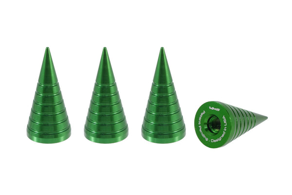 SPIKE SPIRAL CUTS LUG NUT CAPS CNC MACHINED BILLET ALUMINUM, MANY FINISHES TO CHOOSE FROM // DIAMETER: 25MM LENGTH: 51MM PART # LGC022
