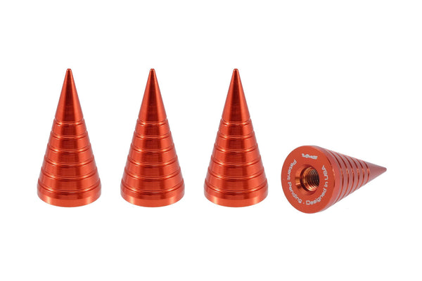 SPIKE SPIRAL CUTS LUG NUT CAPS CNC MACHINED BILLET ALUMINUM, MANY FINISHES TO CHOOSE FROM // DIAMETER: 25MM LENGTH: 51MM PART # LGC022